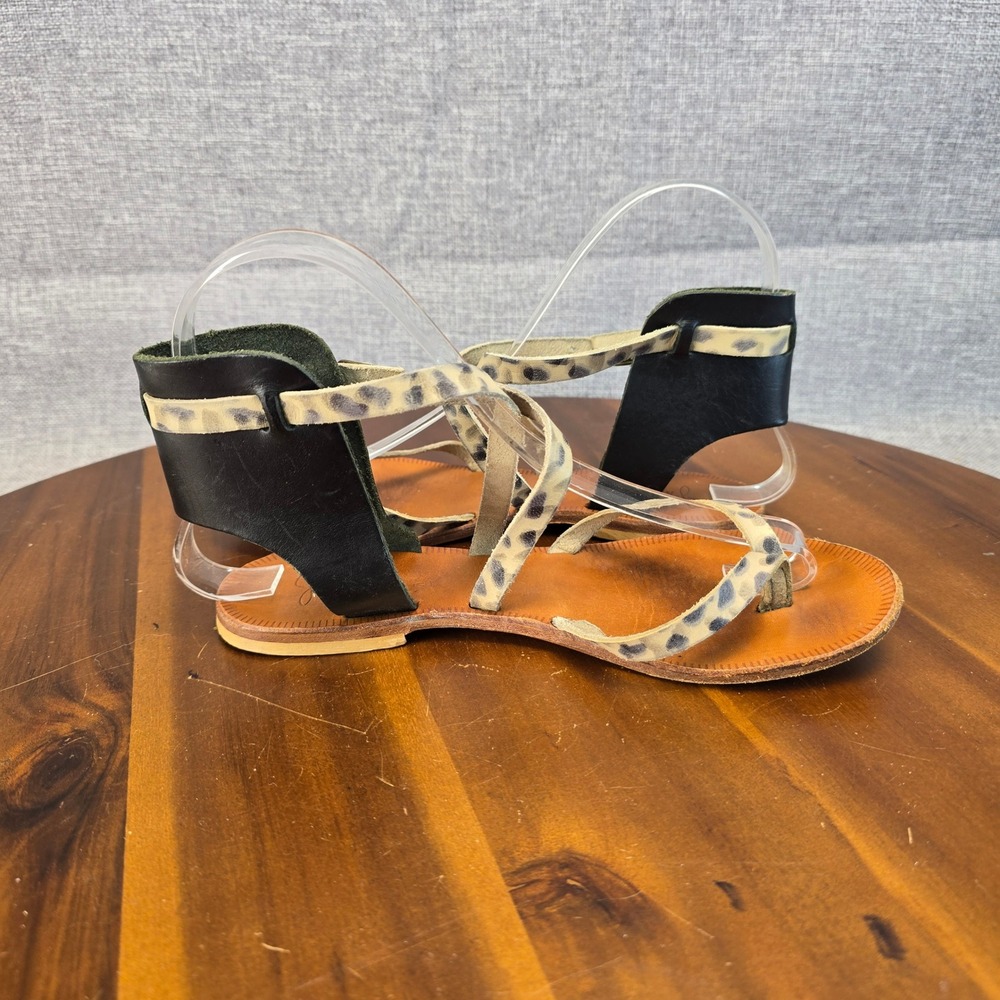 Joie A La Plage Womens Leopard Print Leather Gladiator Sandals Italy Size 35 - Picture 8 of 15